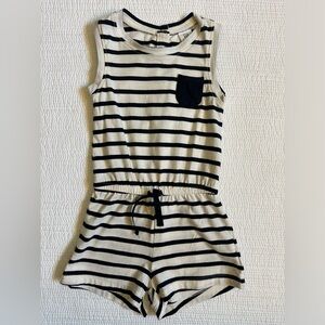 Girls navy and cream romper